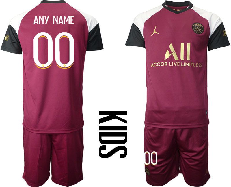 Youth 2020-2021 club Paris St German away customized red Soccer Jerseys->customized soccer jersey->Custom Jersey